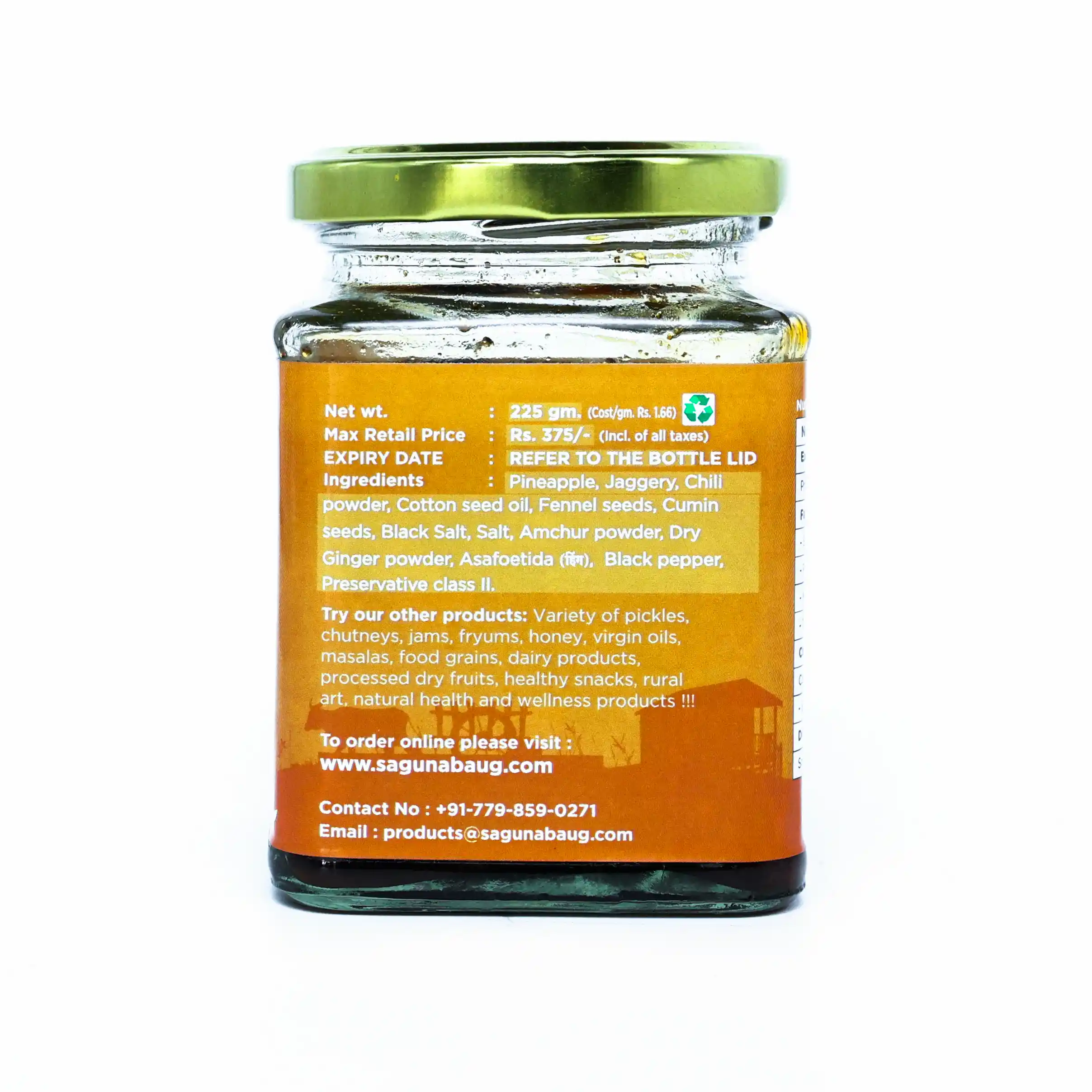 Sweet & Sour Pineapple Pickle (आंबट गोड अननसाचे लोणचे) - 225 gm - Image 2