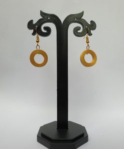 Bamboo Round Pendant Earrings