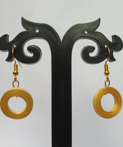 Alternative view of Bamboo Round Pendant Earrings