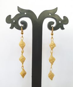 Alternative view of Bamboo Three Diamond Earrings