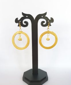 Bamboo Lanthern in Round Earrings