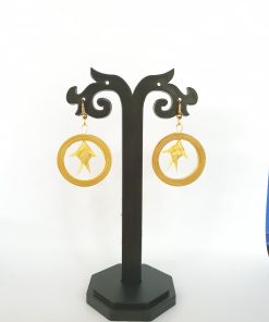 Bamboo Fish in Round Earrings