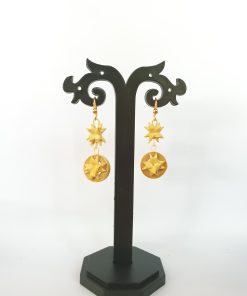 Bamboo Two Star N Round Earrings