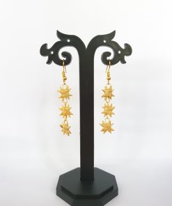 Bamboo Three Star Drop Earrings