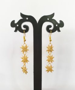 Alternative view of Bamboo Three Star Drop Earrings