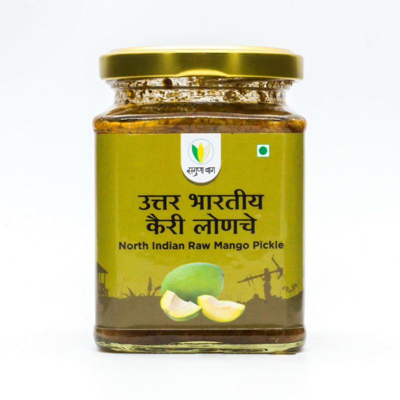 North Indian Raw Mango Pickle (उत्तर भारतीय कैरी लोणचे) - 225 gm