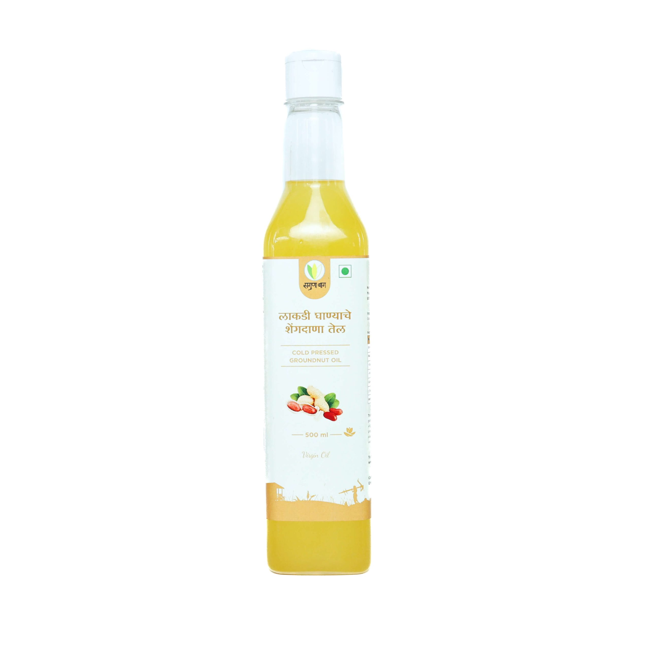 Cold Pressed Groundnut Oil (लाकडी घाण्याचे शेंगदाणा तेल) - 500ml