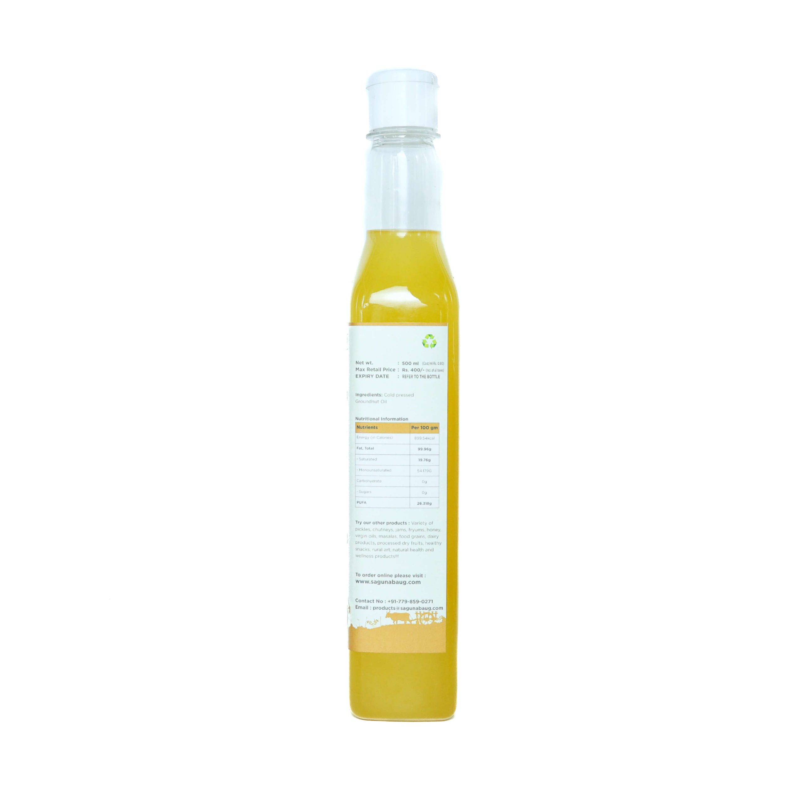 Cold Pressed Groundnut Oil (लाकडी घाण्याचे शेंगदाणा तेल) - 500ml - Image 2