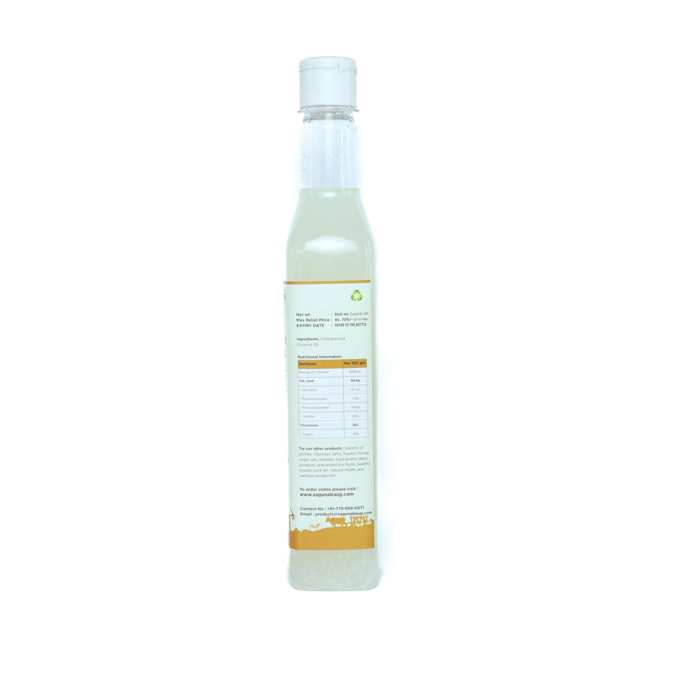 Cold Pressed Coconut Oil (लाकडी घाण्याचे खोबरेल तेल) - 500 ml - Image 2